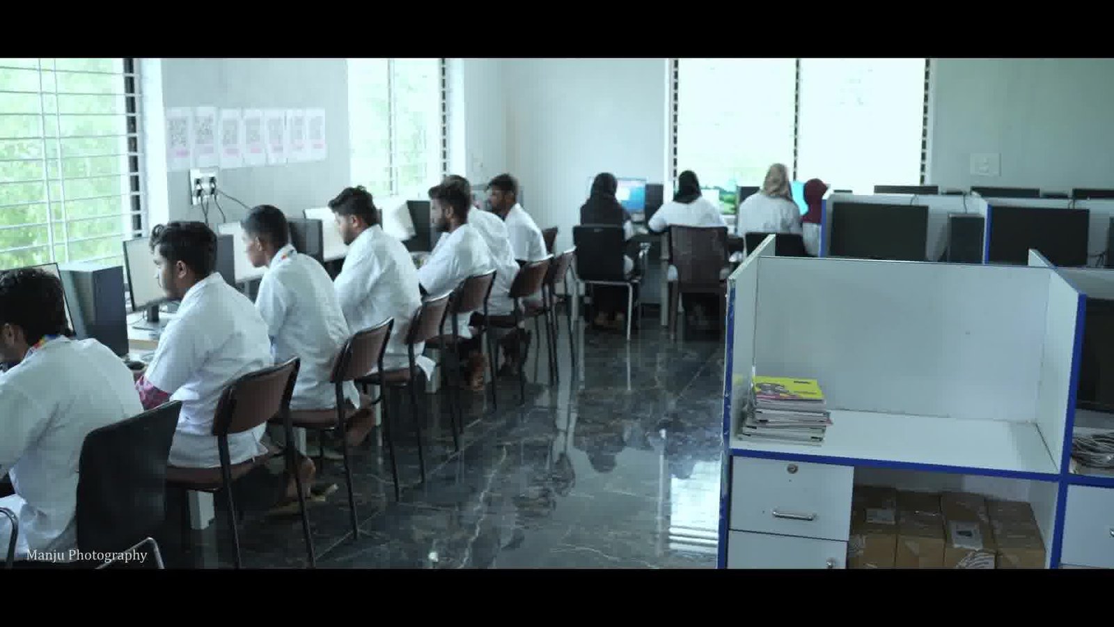 Students during a hands-on pharmacy practical lab session